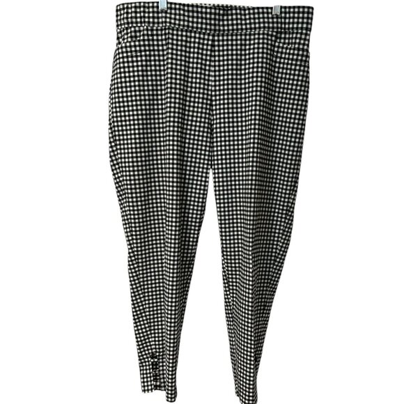 89th and Madison Black& White Check Pull On Pants size XL - Picture 1 of 7